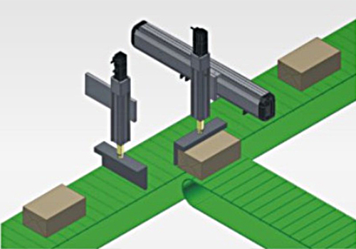 直线模组组合XZ机械手应用于生产线粉料装置